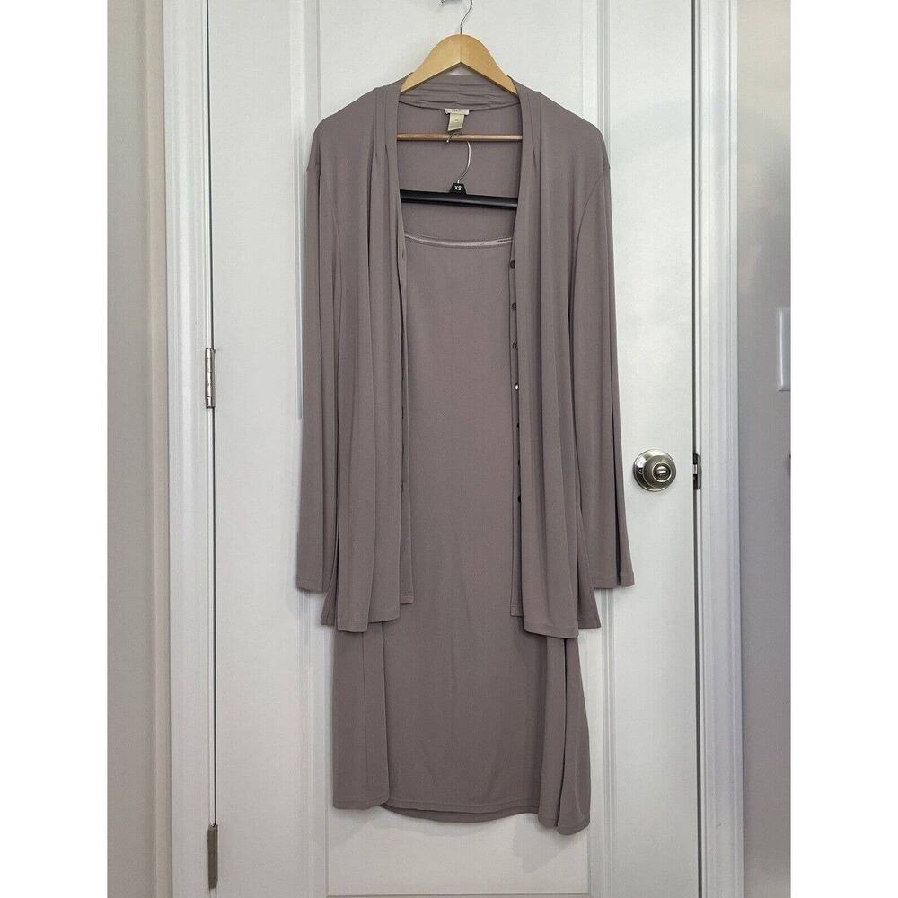 J.Jill 3 Piece Set Monochrome Cardigan Silky Soft XL Pants L Skirt LP Gray